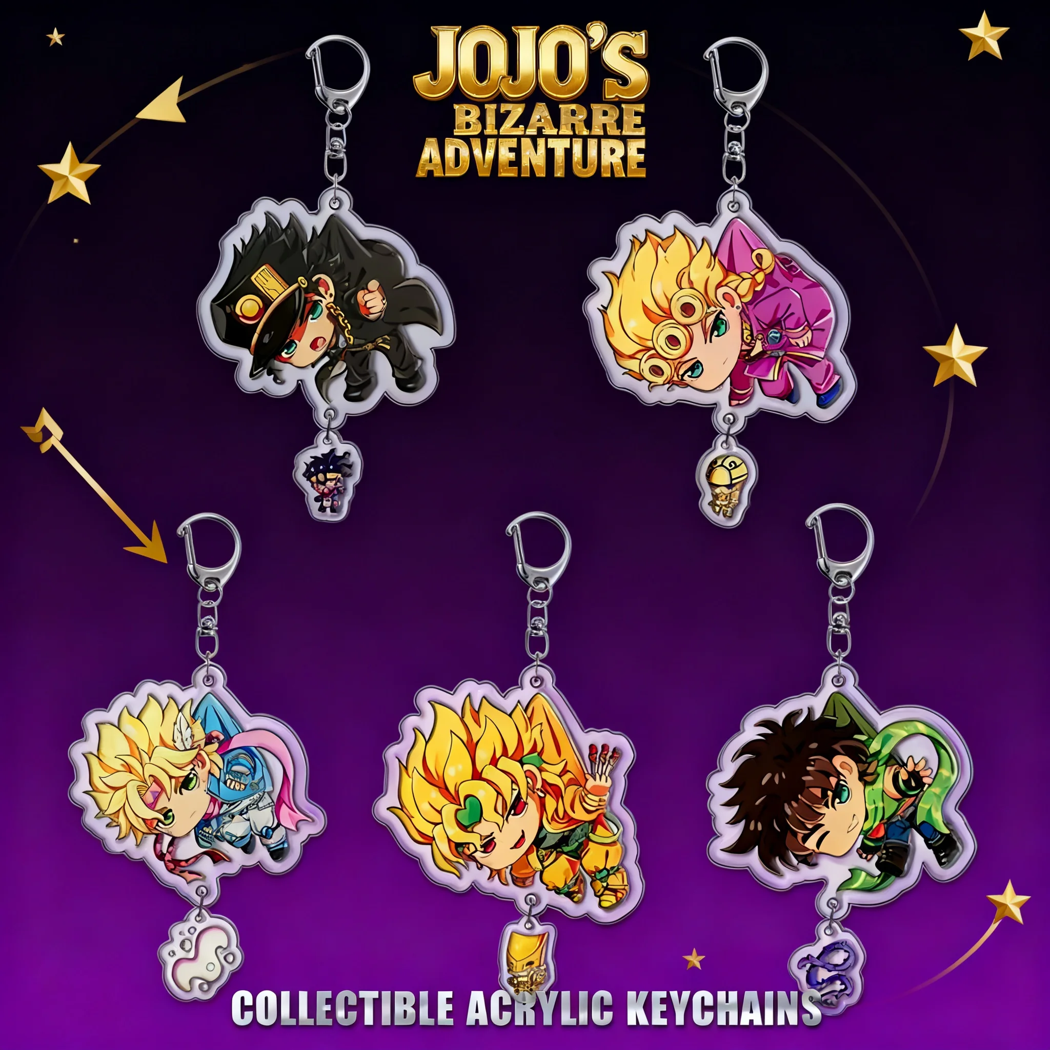 

JOJO Bizarre Adventure Jonathan Acrylic Keychain Anime Figure Pendant Accessory Gift Cosplay Merchandise Keyring Charm