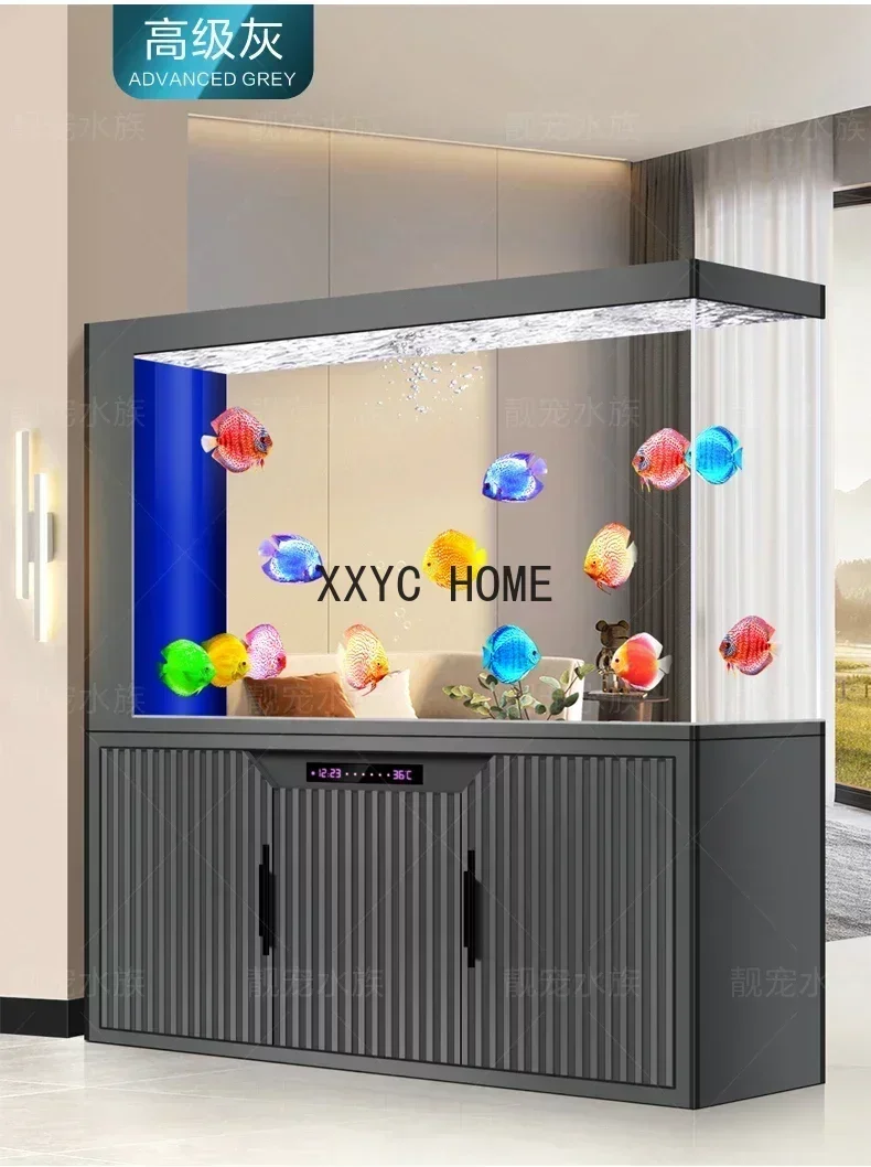 

Легкий роскошный умный аквариум для гостиной, подзарядки, экраны, нижняя петля, изменение воды