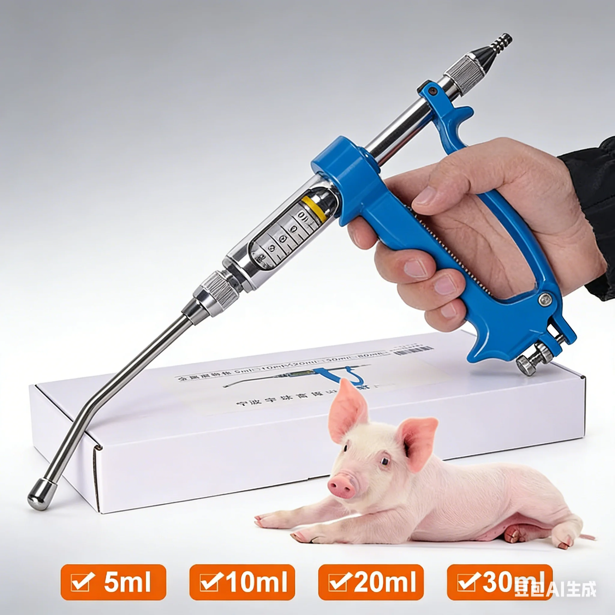 Veterinary Syringe Gun - Veterinaire metalen voederpistool medicijn dispenser rundvee