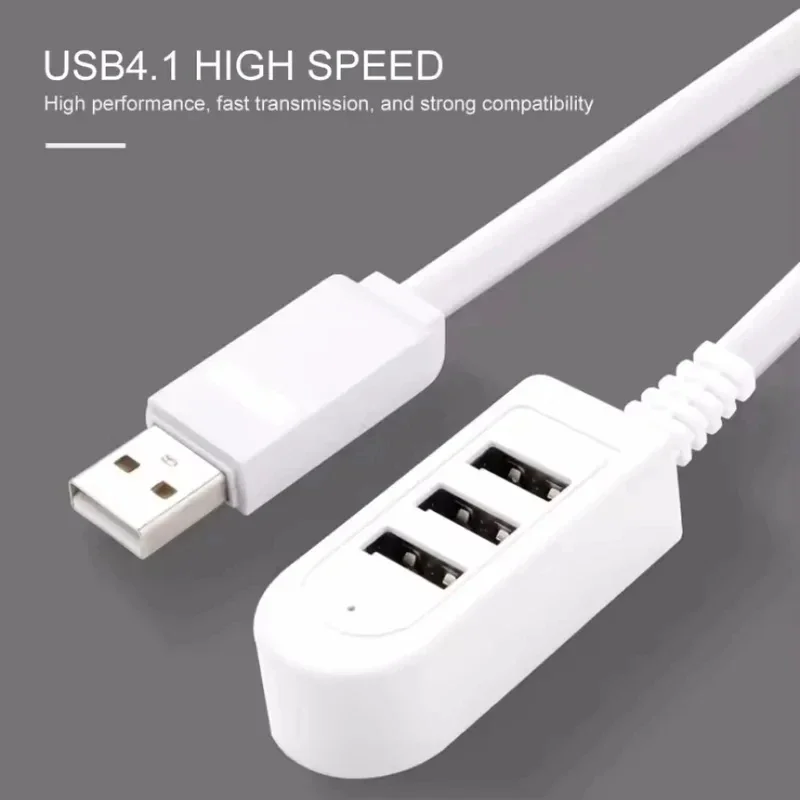 1-4pcs 3In1 USB Splitter Socket Multi-function 3A Charger Converter USB Port Hub Digital Data Cables Accessories Extension Cable