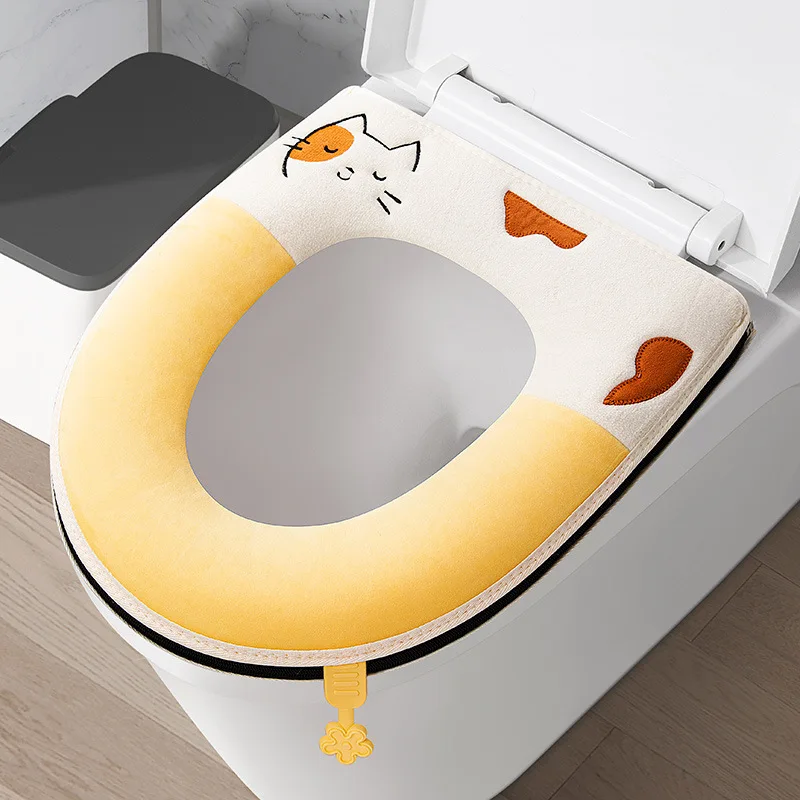 1pc Thickened Toilet Seat Cushion, Plush Comfort for Four Se