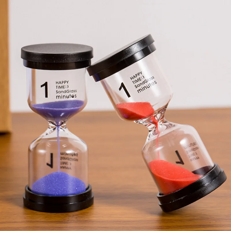 1 Minutes Colorful Glass Hourglass Children Handcrafted Sandglass Gift Toy Sand Timer Hour Home Decoration Sand Clock Timekeeper