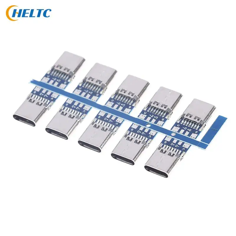 10 pz/set USB 3.1 tipo C connettore 14 Pin femmina presa presa attraverso fori ottone USB 3.1 tipo-c femmina blu nichelato