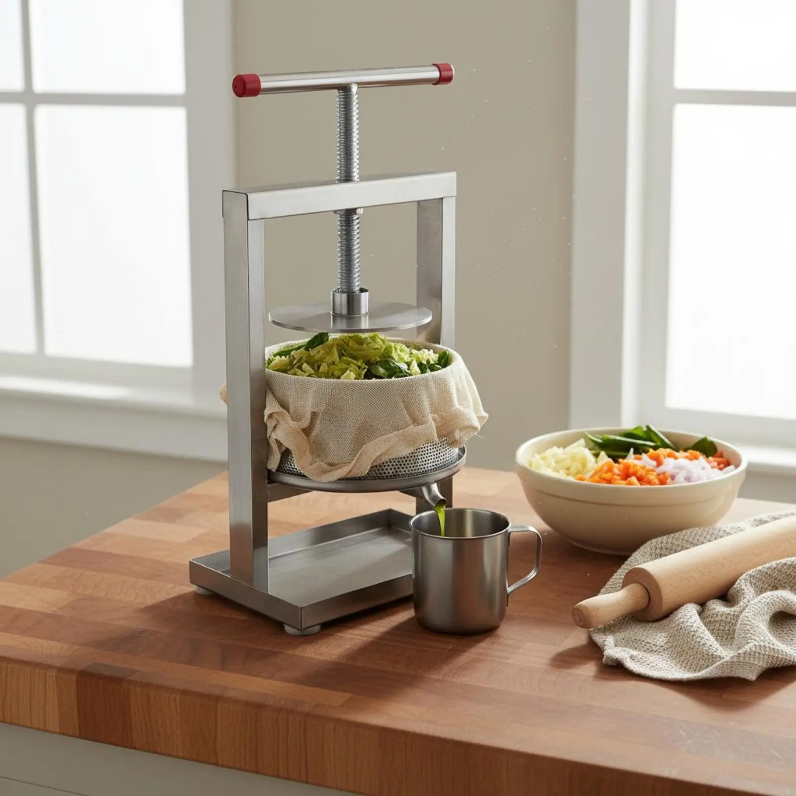 Honey Extractor Large Opening Stainless Steel Press Fruit and Vegetable Press Machine Heavy Duty for Home