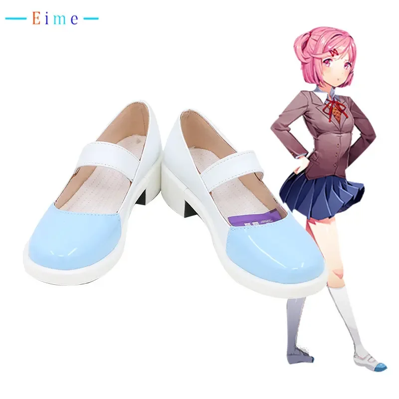 Natsuki Cosplay Shoes PU Leather Shoes Doki Doki Literature Club Cosplay Prop Halloween Carnival Boots Custom Made