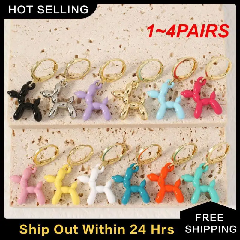 1~4PAIRS Colored Earrings Comfortable To Wear Alloy Trendy Fashion Candy Color Earrings Geometric Earrings Popular Accessories