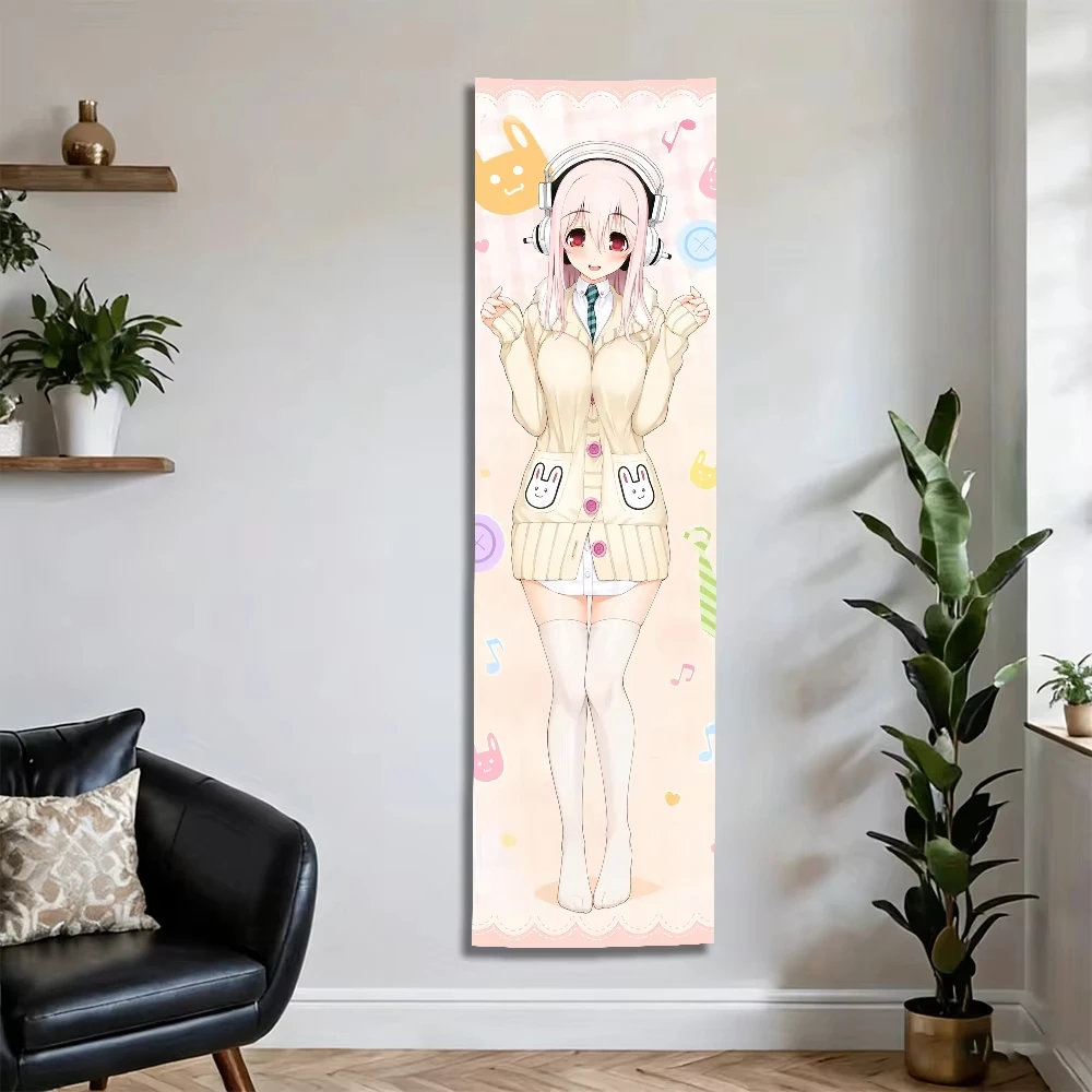 VIKAMA Niedlicher Comic-Wandteppich, Wanddekoration im süßen Mädchen-Stil, geeignet für Schlafzimmer, Studentenwohnheim und Heimdekoration. – Detail 3