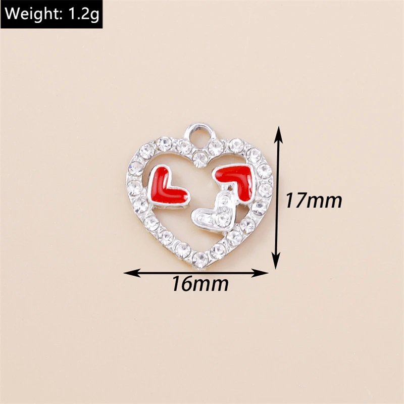 20 Stück niedliche, gemischte Kristall-Herzanhänger für Ohrringe, Halsketten, Armbänder, zum Basteln und für die Herstellung von Schmuck. – Detail 16