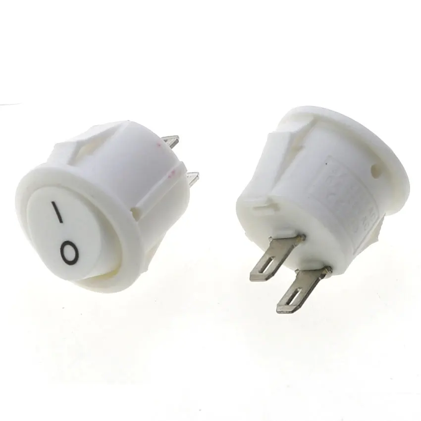 1pcs KCD1 2Pin 3Pin ON/OFF Round Boat Rocker Switch DC AC 3A/250V 6A/125V  Black White Red Push Button Switch