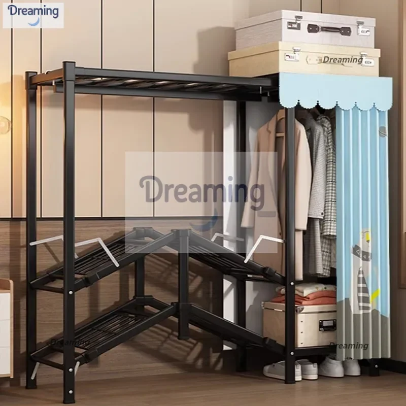 

Простой шкаф для аренды в общежитии, шкаф без установки, складной стальной каркас, жирный тканевый шкаф, пыленепроницаемый бытовой шкаф