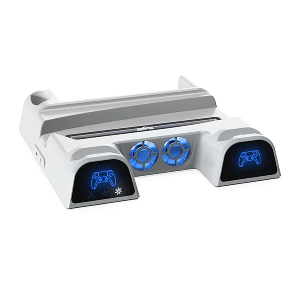 

T06C-For PS5 Slim Multifunctional Cooling Charging Base with Disc Storage Rack Suitable for PS5 Controller Charging Base