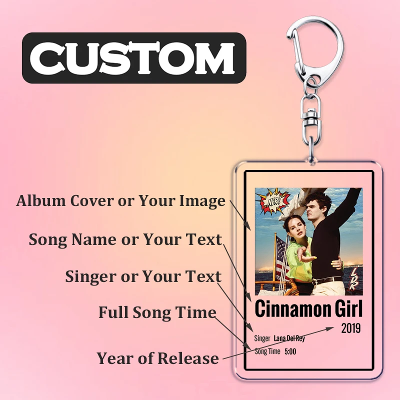 

Брелок для ключей с музыкальным фильмом на заказ, обложка для альбома, певица, режиссер, имя бойфренда, подруга, друзья, брелоки, подарки на годовщину