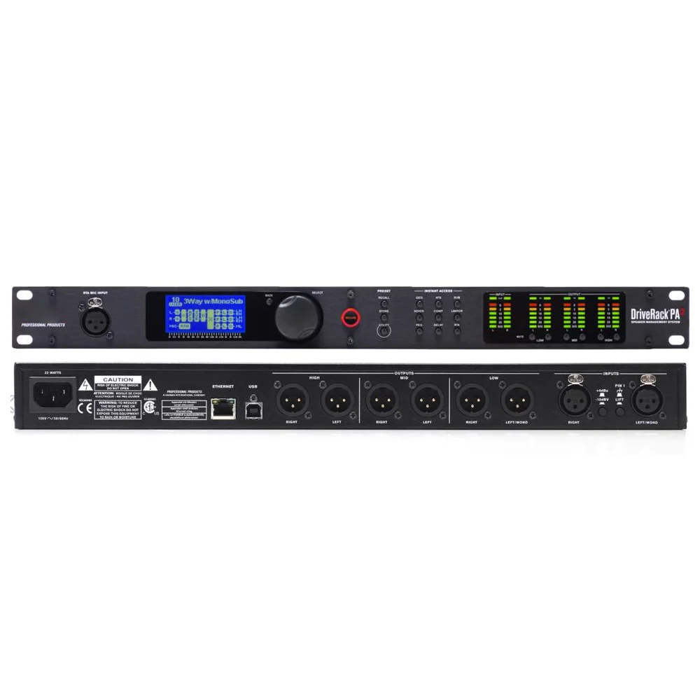 Procesador De Audio Dbx Driverack pa2 Crossover, 2x6/260/360, Venus, Alta Calidad, Precio Mayoreo, sistema con pantalla