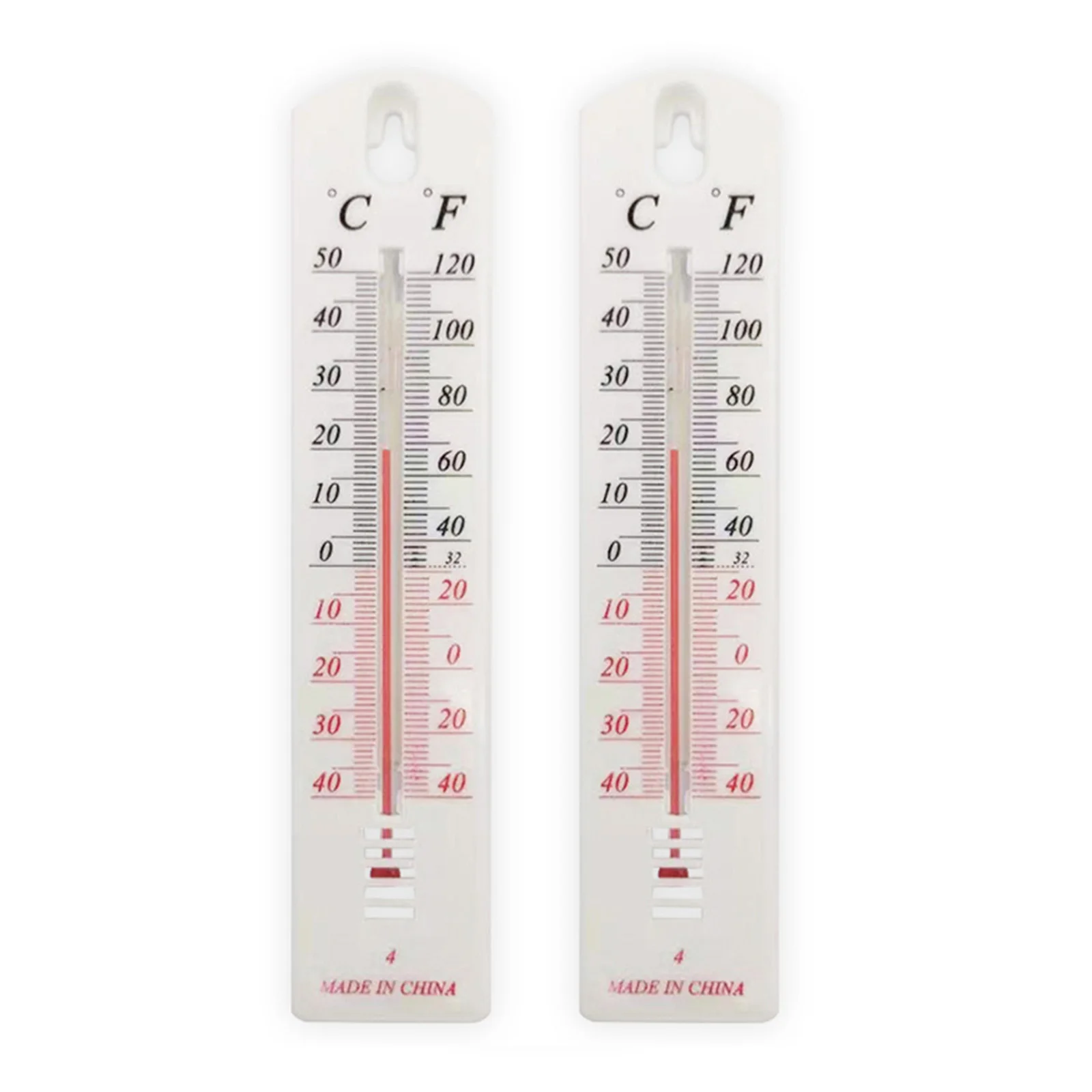 Brand New Wall Thermometer Temperature Mounted 195mm X 40mm X 6mm 2PCS Accurate Garden Greenhouse Indoor Outdoor Kerosene Filled