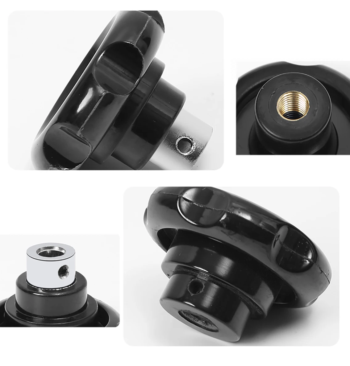 Imagem -06 - Bakelite Rodada Corrugado Handwheel Machine Tool Lidar com Six-star Onda Roda Mão Apertar Porcas Cnc Impressora 3d M8-m12 Pcs