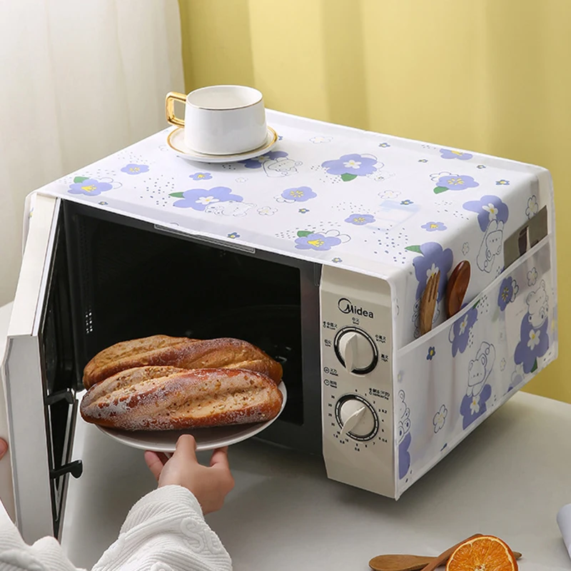 Waterproof Microwave Dust Cover Side Storage Household Print Surface Appliances Oilproof High Quality Environmental Protection