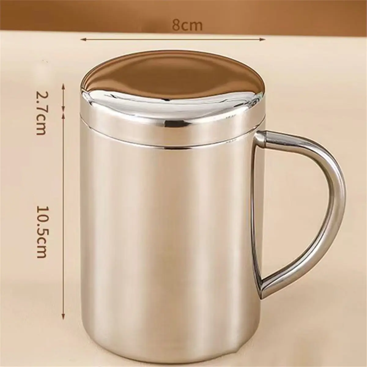 belong Tasse à café en acier inoxydable de 400 ml, double paroi, anti-brûlure, portable, pour boire de la bière, du thé, du jus,