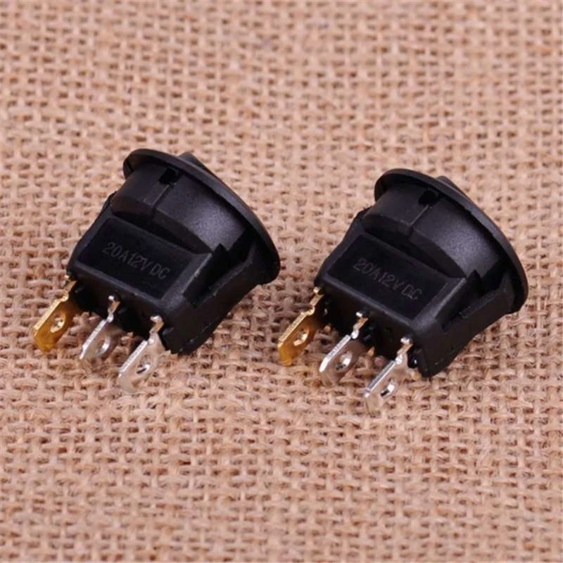 5Pcs ON/OFF 12V Round Rocker Dot Waterproof LED Light Luminescence Toggle Switches Car Accessories