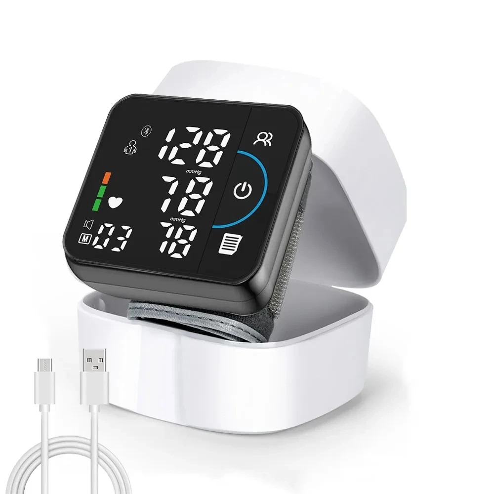 Bluetooth Voice Rechargeable Wrist Blood Pressure Monitor USB Dual Mode Tonometer Blood Pressuremeter For Apple Android Phone