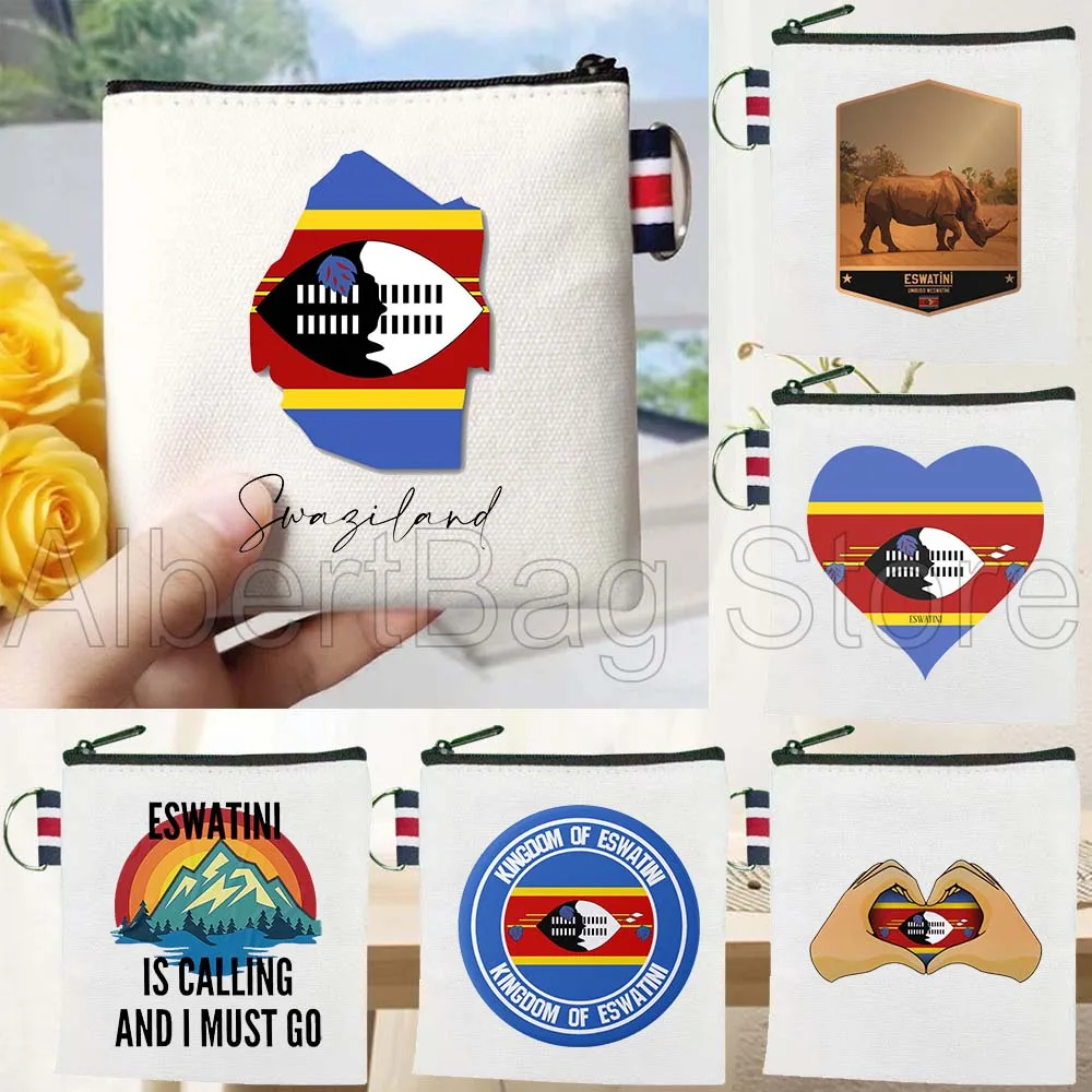 

Swaziland Country Map Flag Customized Birthday Gifts Canvas Key Coin Purse Small Square Bags Storage Card Wallets Holders Pouch
