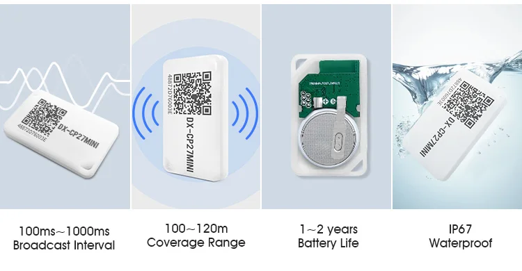 DX-IOT Wireless Eddystone kleinste Mini-Größe iBeacon DA14531 BLE 5.1 Tags Tracker Standort Bluetooth Beacon mit IP67 wasserdicht – Detail 4