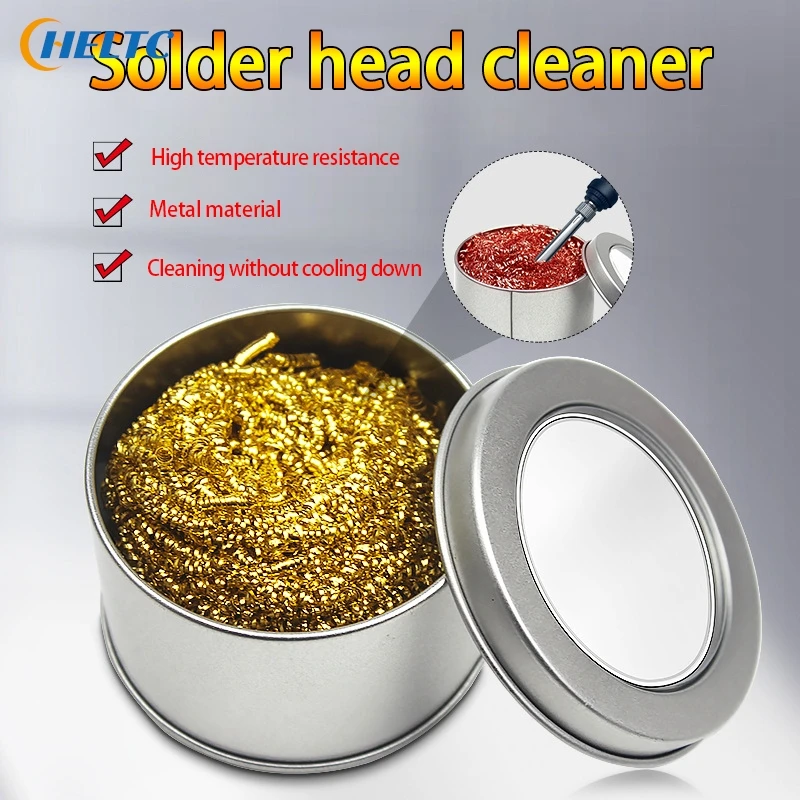 

1* Iron Tin Clean Tool Cleaning Ball Desoldering Soldering Iron Mesh Filter Nozzle Tip Copper Wire Cleaner Ball Cleaning Sponge