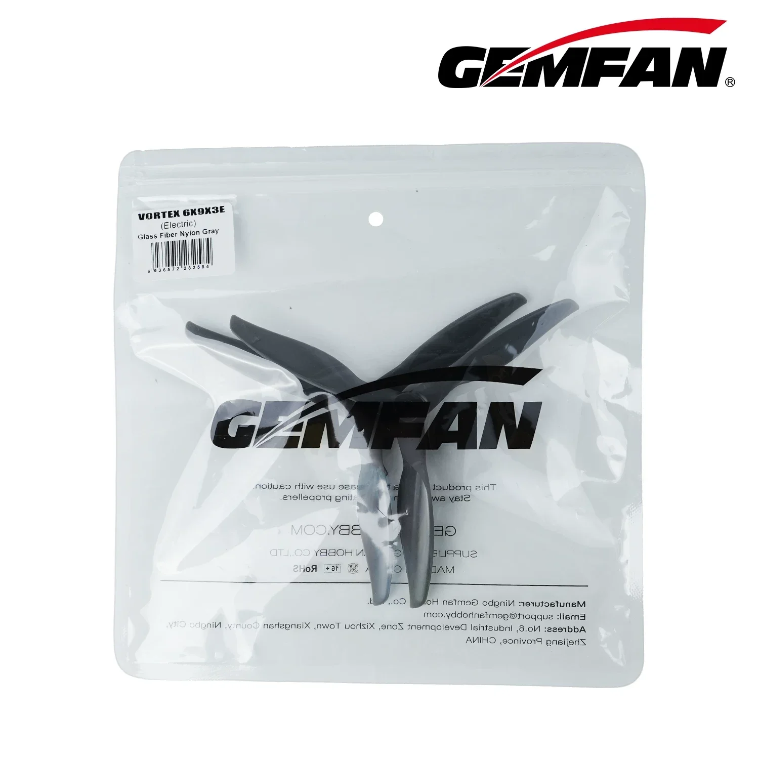 Gemfan 6x9x3 Vortex 6inch Prop 2 Packs 2CW+2CCW, High Rigidity 3-Blade, Great Takeoff Thrust & Stability for High-Speed Quad
