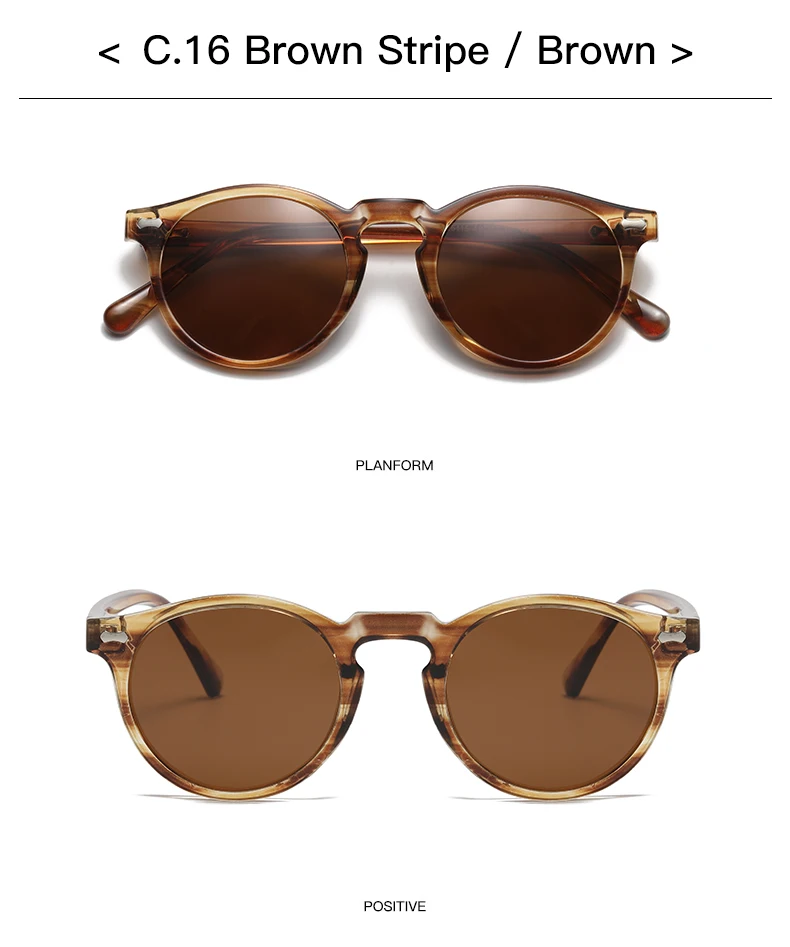 Retro Runde Polarisierte Sonnenbrille Damen Mode Nieten Vintage UV400 Party Trendige Shades Herren Punk Eyewear Leopard Sonnenbrille – Detail 27