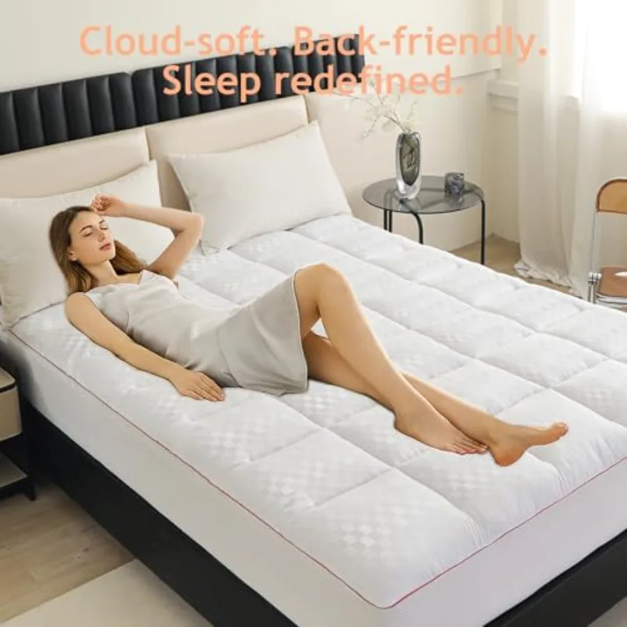 Coprimaterasso doppio con tasca profonda da 815 pollici per telai letto regolabili. Coprimaterasso trapuntato con angoli extra