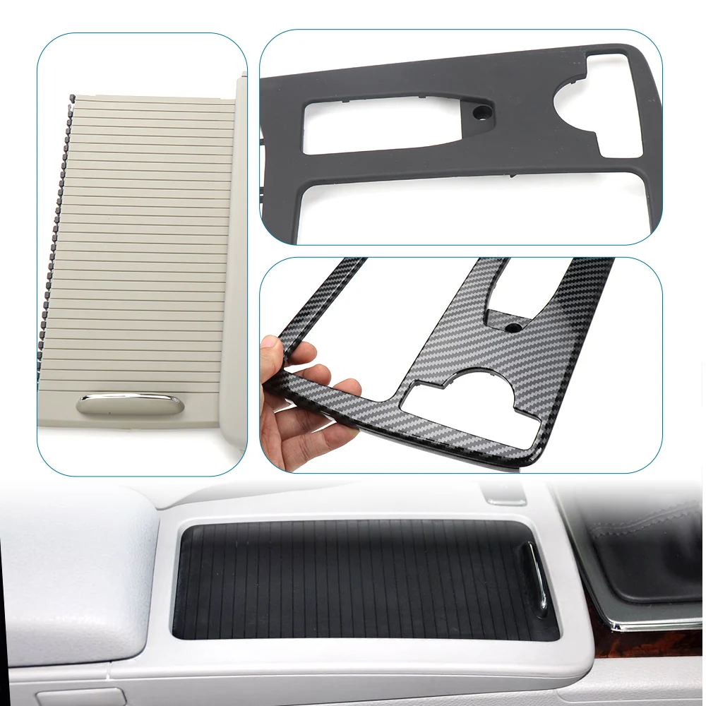 For Mercedes W204 W207 W212 LHD Central Armrest Drink Cup Holder Shutter Outer Frame Panel For Benz C C180 C200 C220 E260 E300