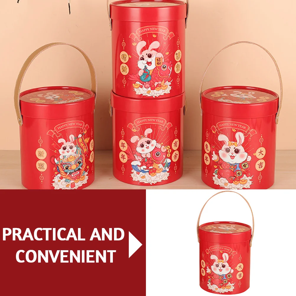 

Gift Box Candy Storage Case Bucket Organizer Desktop Wrapping Bin Tin Metal Cookies Storing