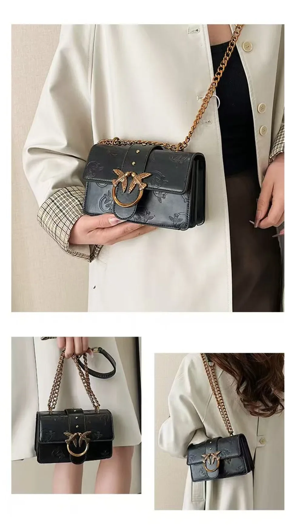 2026 Frühjahr/Sommer Kleiner Vogel Geprägte Unterarm-Schultertasche Neue Casual-Handtasche Ketten-Umhängetasche Geeignet für Frauen.689 – Detail 14