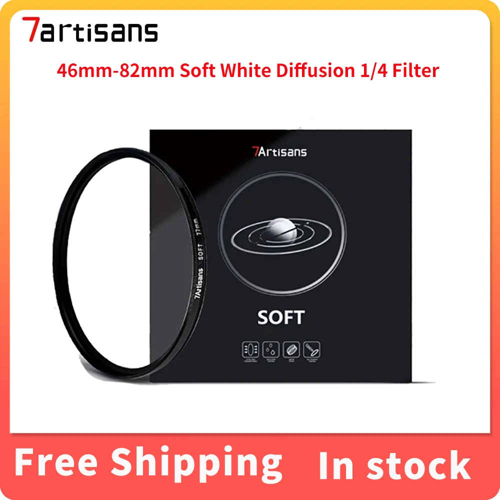 

7artisans 46mm-82mm Soft White Diffusion 1/4 Filter Mist Dreamy Cinematic Effect Filter for Video/Vlog/Portrait Photography