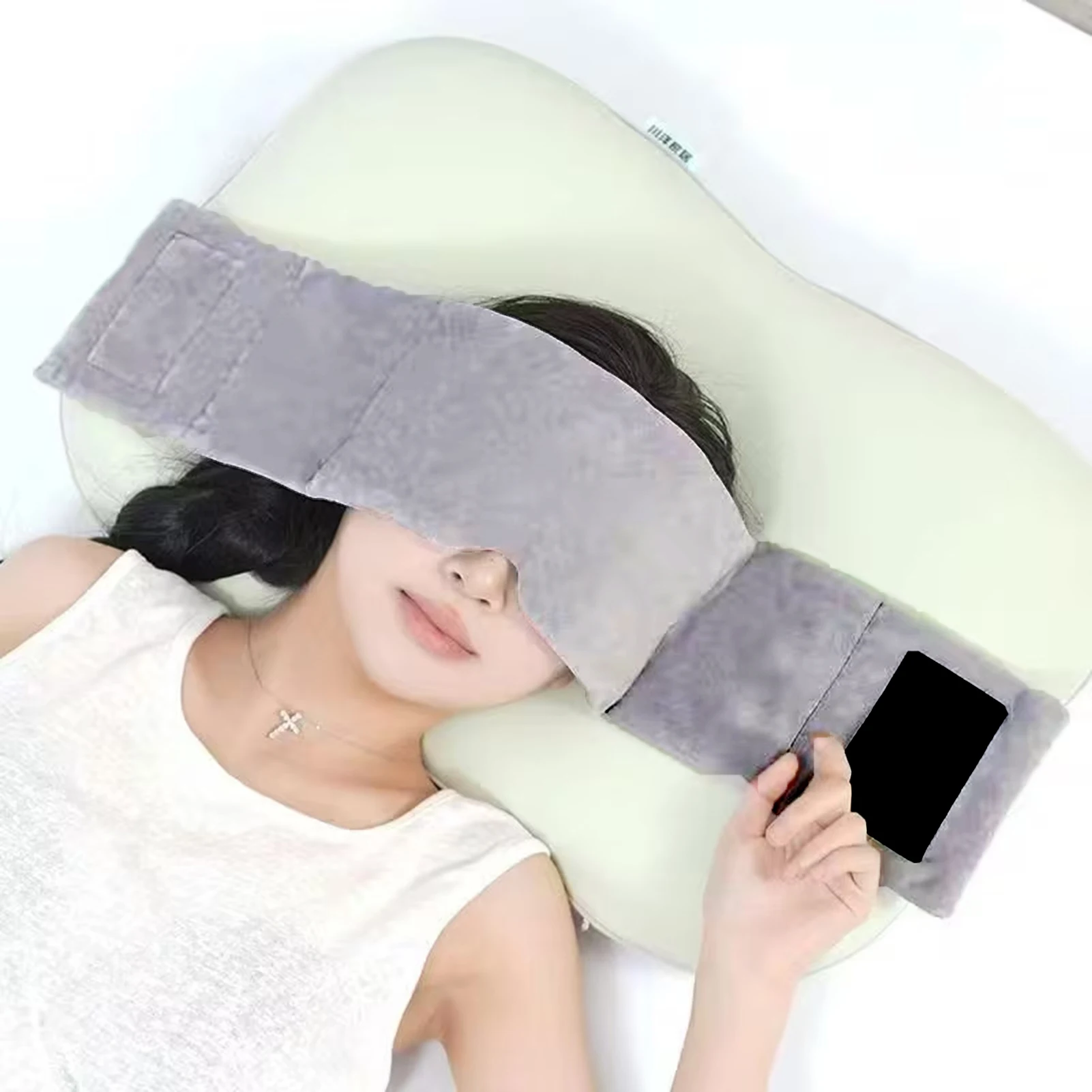 Polyester Gravity Eye Mask Headband With Silicone Beads, Gentle Pressure Sleep Aid For Travel, Office Nap, Eye care