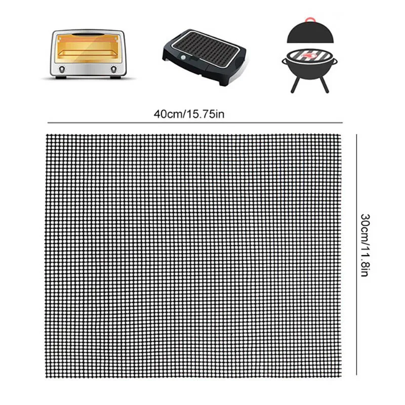 YOMEEI 1 pièces Barbecue tapis à griller grille forme tapis de Barbecue réutilisable résistance à la