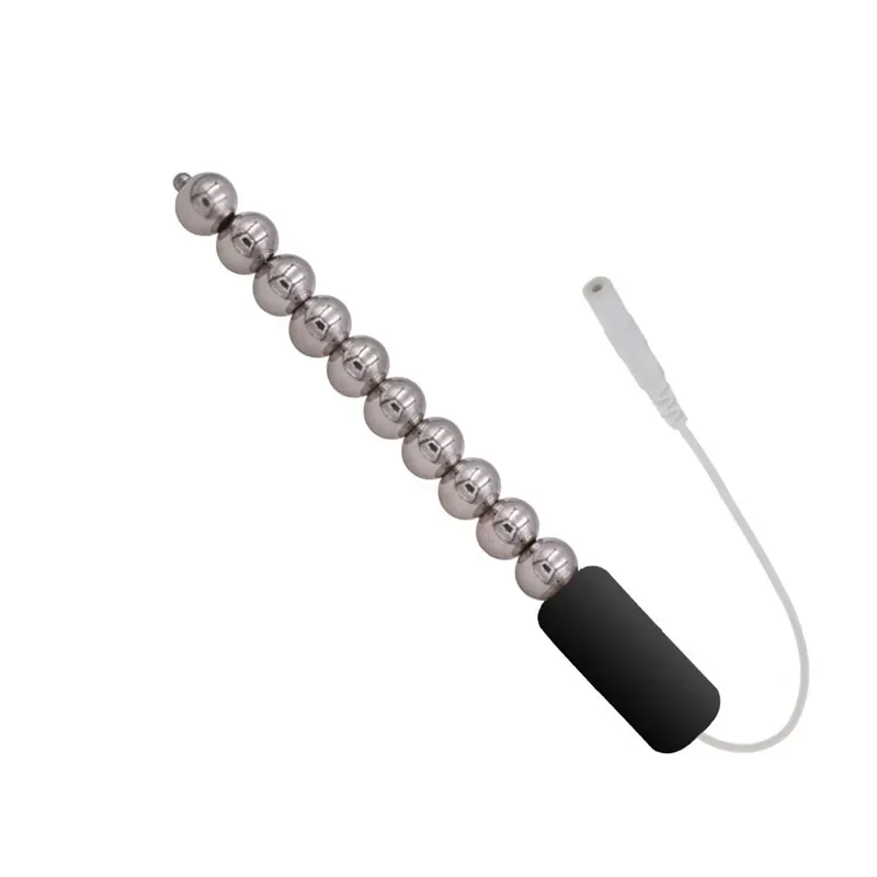 Catéter de masaje de pulso con sonido para hombre, Juguetes sexuales para estimulación uretral, tapón para pene, retraso de eyaculación, descarga eléctrica