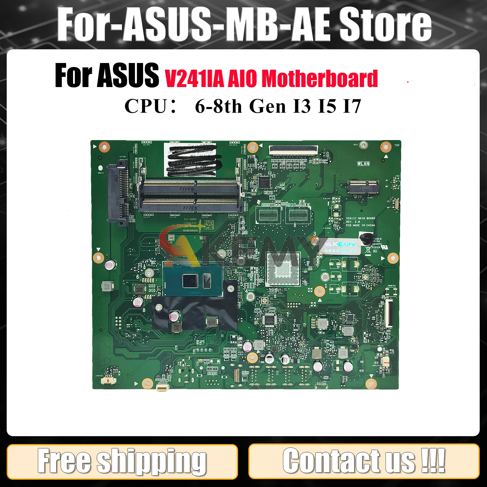 

Материнская плата V241IA для ASUS Vivo AiO V241I V241IC V241IA V241ICR, материнская плата с процессором I3 I5 I7, 100% тест, ОК, быстрая доставка, stk