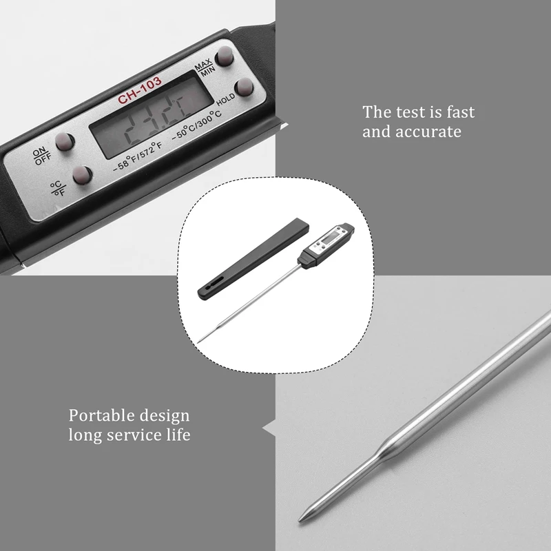 Cooking Food Thermometer Digital Instant Reading Meat Thermometer Barbecue Thermometer High Precision Kitchen Thermometer Oil Mi