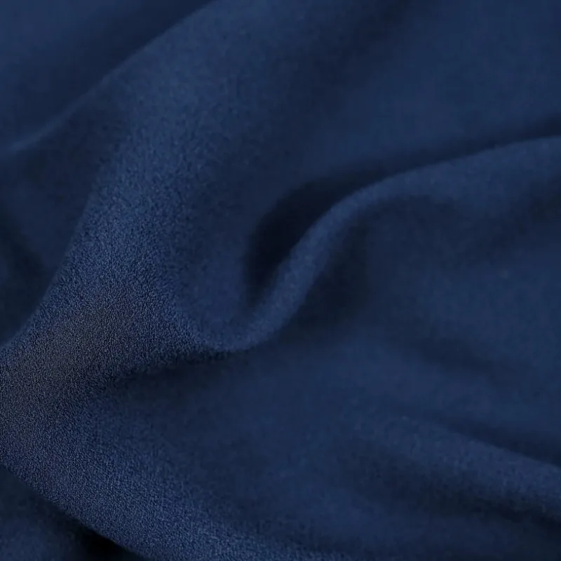 Premium Sandwashed Linen Satin Fabric Deep Blue Solid Drapey Soft for Shirt Suit Pants Dress Hanfu DIY Sewing Accessories