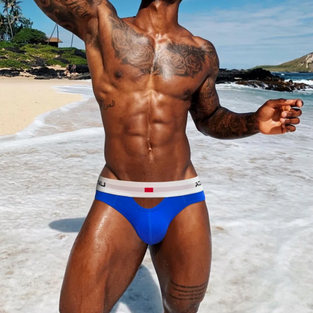 Ropa interior para hombre, ropa interior Sexy con personalidad, diseño con apertura frontal y trasera, transpirable, cómoda, triangular de cintura baja, calzoncillos para hombre