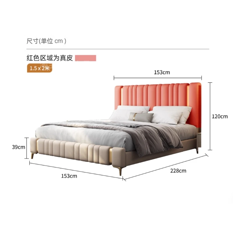 الحد الأدنى سرير بحجم كوين الشمال فريد فاخر سرير حديث مزدوج النوم Camas De Matrimonio Dormitorio اكسسوارات المنزل #5