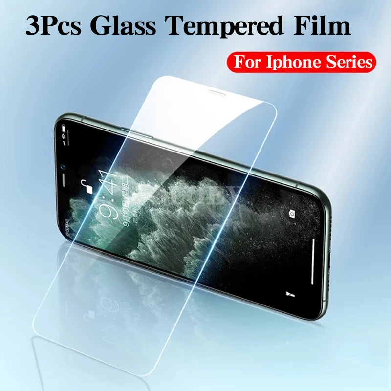 3Pcs Glass Tempered Film For iphone 12pro max 11 pro 12 mini 6 6s 7 8 plus X Xr Xs Max Screen Protector Smartphones iphone12 pro