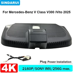 4K UHD 2160P Plug and Play Car DVR Wifi Dashcam Dual Lens Camera Original For Mercedes-Benz V Class V300 W447 Vito 2024 2025