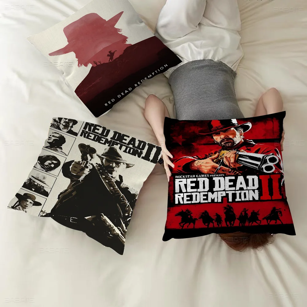 Classic Movie R-Red D-Dead R-Redemption Pillow Gift Home Office Decoration Bedroom Sofa Car Cushion Cover Case 45x45