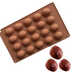 20 Holes Walnuts Nuts Shape Cake Chocoalte Molds Silicone Pudding Mold Cake Baking Tools DIY Walnut Soap Mold