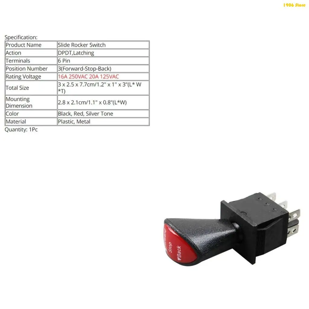 U1JB Forwards-Stop-Back DPDT 6Pin Latching Slide Rocking Switches KCD4-604-6P