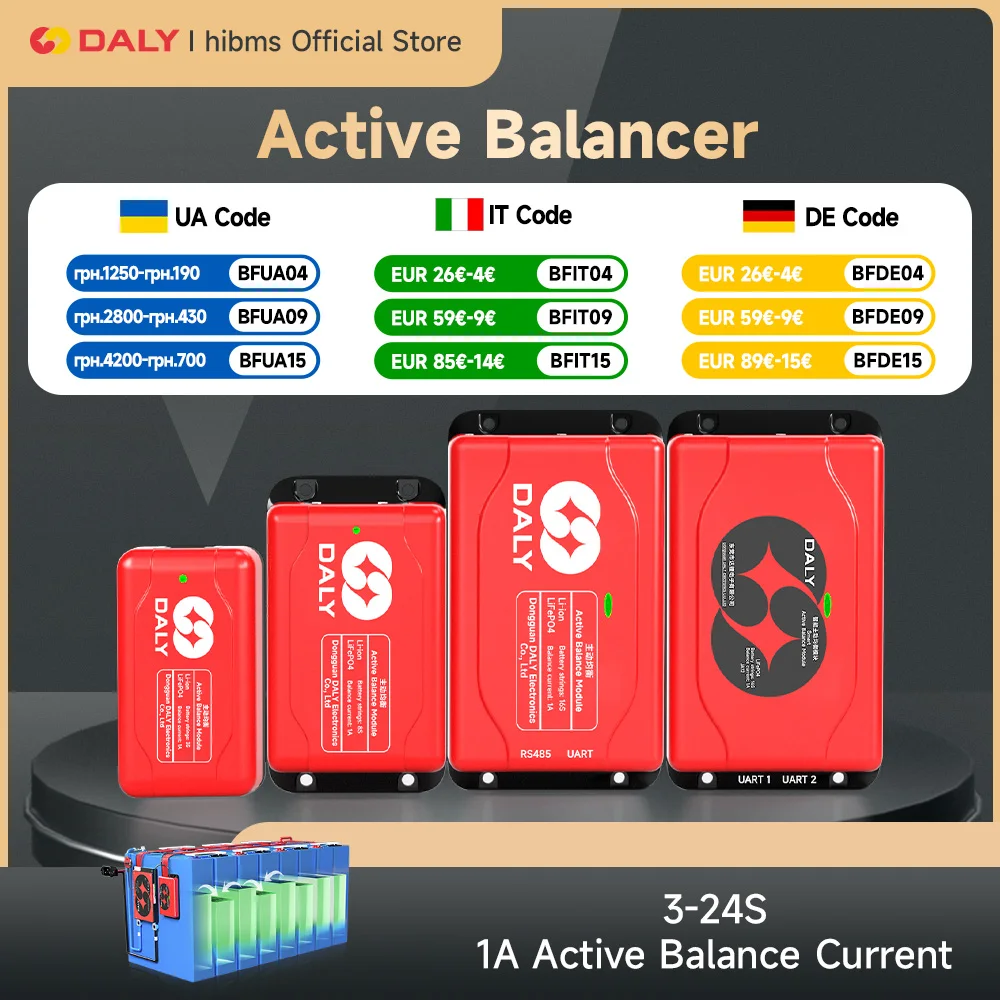 

Daly BMS Active Balancer LiFePO4 Battery Equalizer 24V Equalizador de Bateria Balance Board 1A 3S 4S 6S 7S 8S 10S Аксессуары
