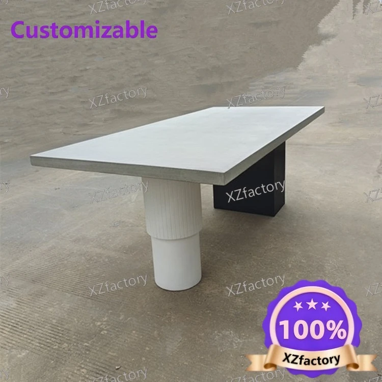 Factory Direct 2026 Top Rated Simple Wabi Sabi Concrete Conference Table