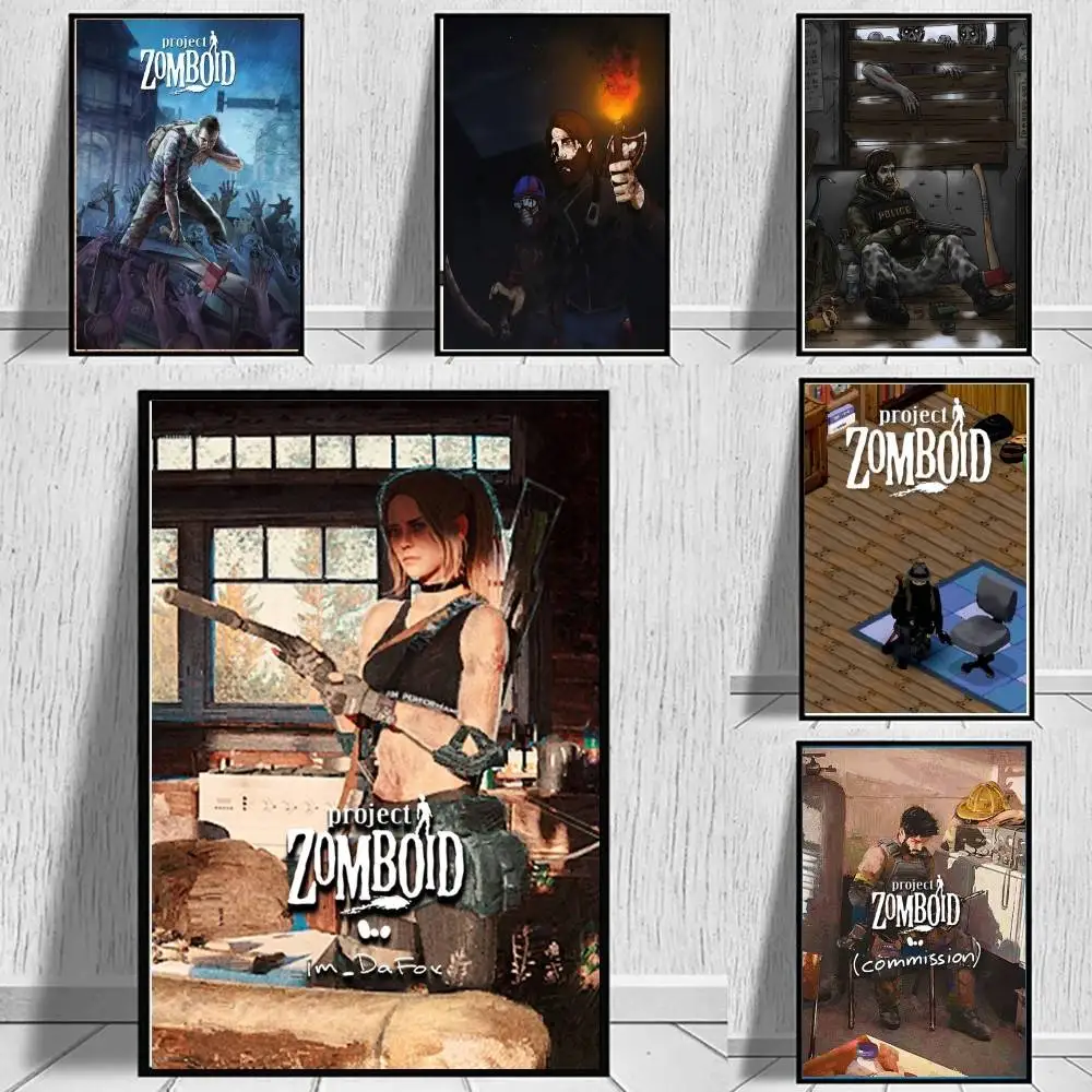Game P-Project Zomboid Posters Living Room Bar Cafe Quality Canvas Vintage Style Comics Painting Art Home Wall Decor Picture