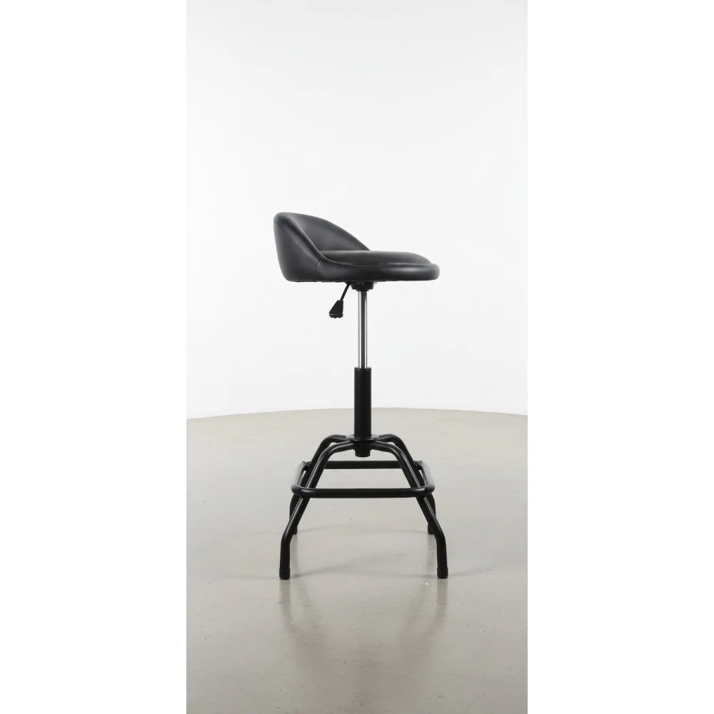 Height Adjustable Swivel Bar Stools with Back Support, 330lb Capacity Kitchen Counter Chairs for Garage & Home